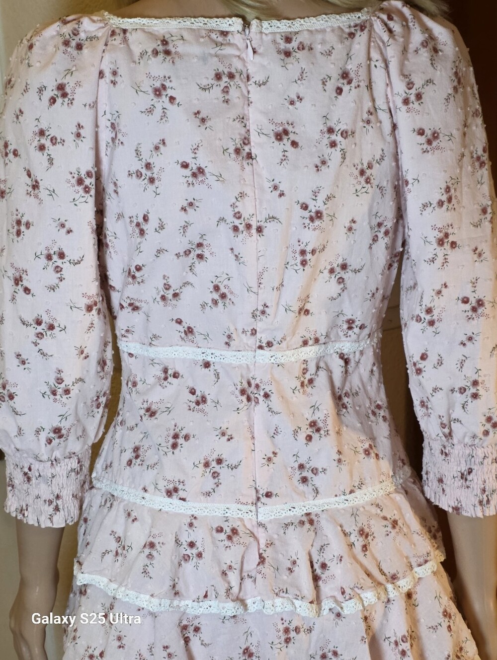 🌸 Lulus Lasting Bliss Pink Floral Ruffled Mini Dress M 🌸 - Picture 11 of 17